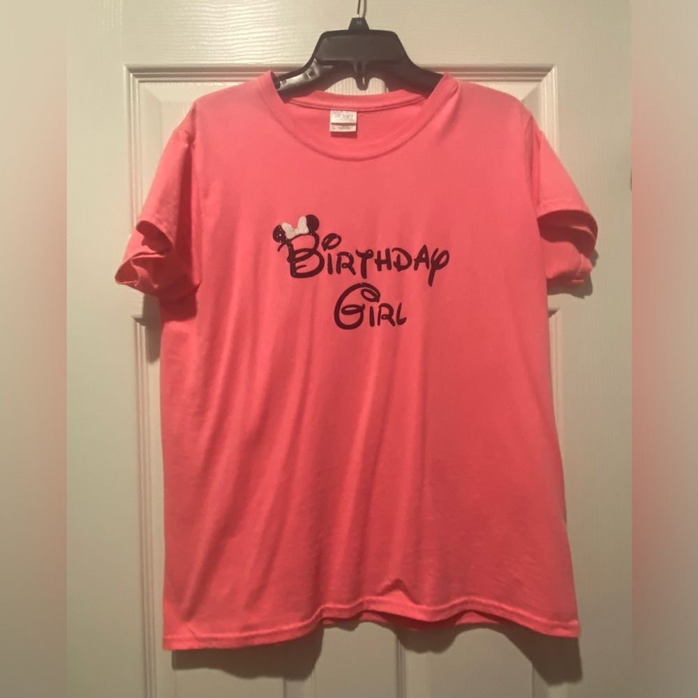 Birthday Girl with Disney print size large